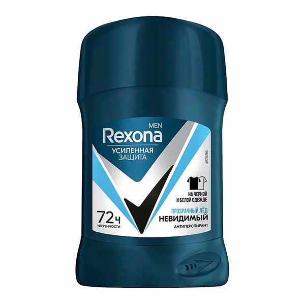 Дезодорант-антиперспирант стик мужской Rexona Men Невидимый Прозрачный лед 50 мл