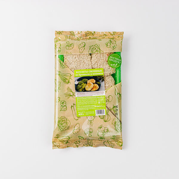 Котлеты из брокколи и шпината, замороженные 400г