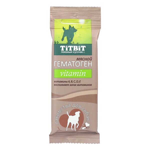 Лакомство для собак Titbit Vitamin Гематоген мясной, 35 г