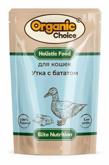 Влажный корм для кошек Organic Choice утка с бататом в соусе