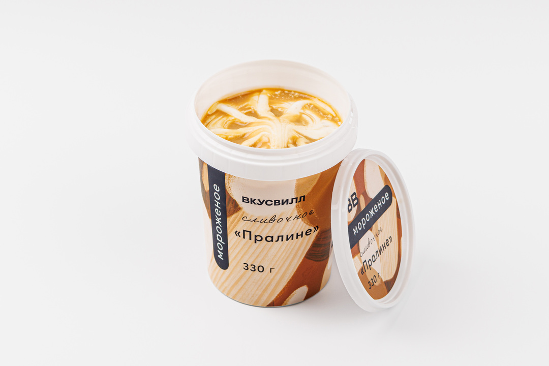 

Мороженое сливочное ВкусВилл Пралине, 330 г