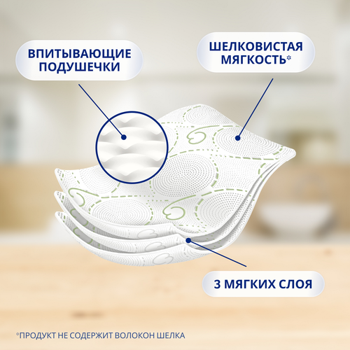 

Туалетная бумага Zewa Deluxe Ромашка 3 слоя 8 рулонов