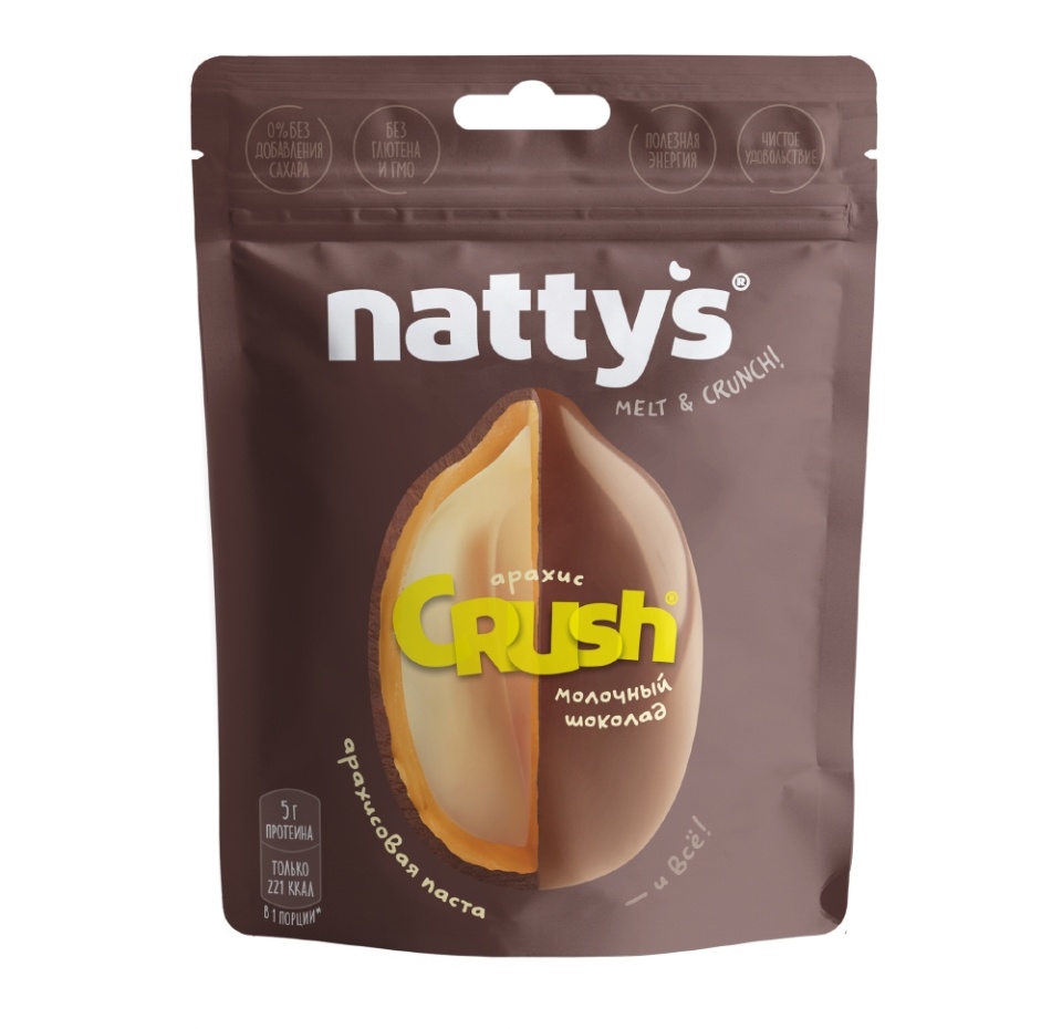 

Драже Nattys Crush Choconut c арахисом в арахисовой пасте и молочном шоколаде 80 г