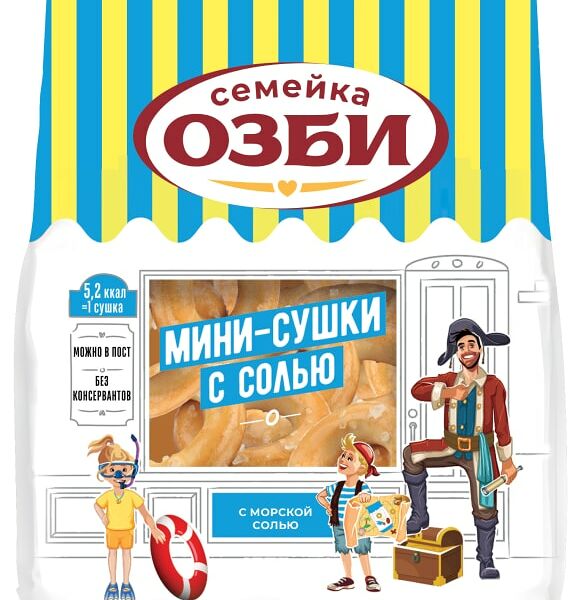 Мини-сушки Семейка Озби с солью 150 г
