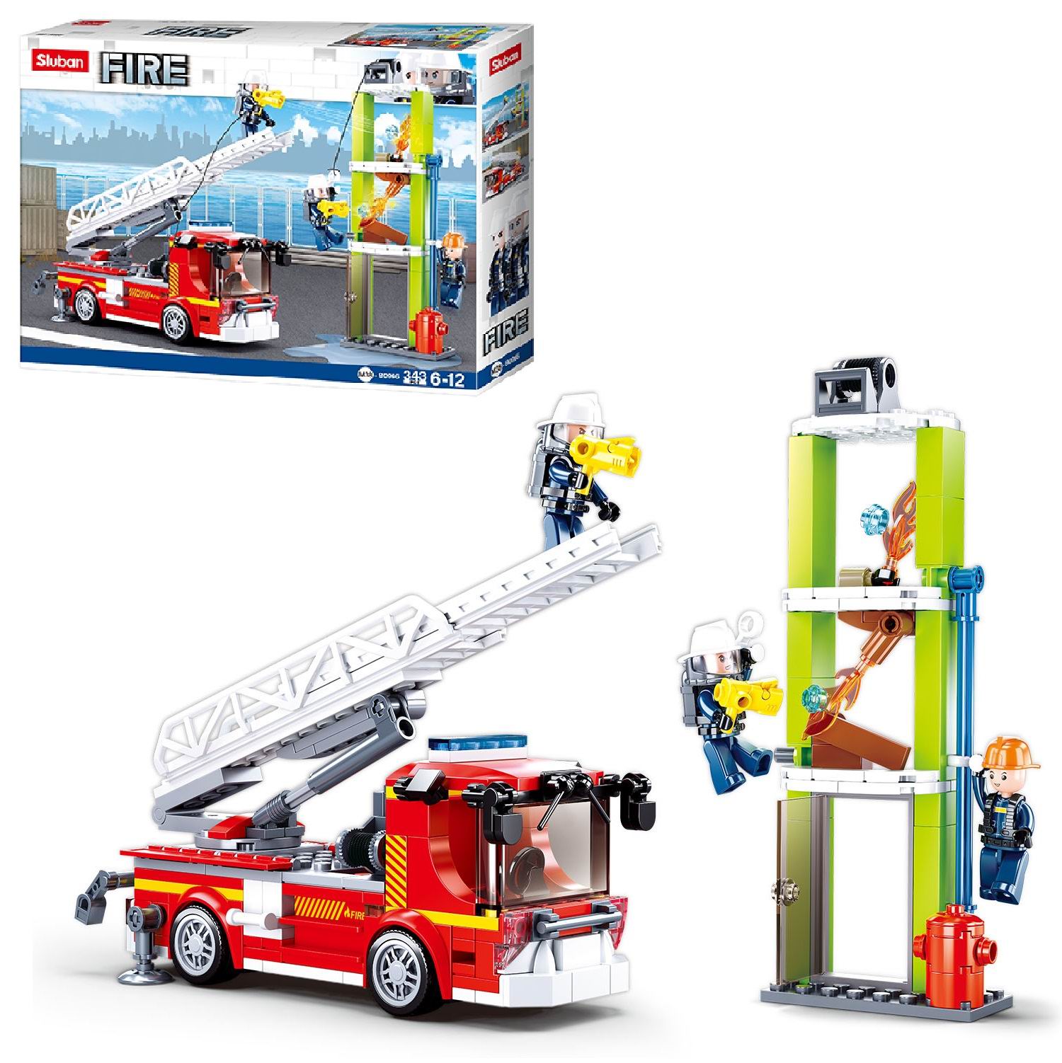 

Конструктор Sluban серия пожарный на пожаре 343 деталей m38-b0966