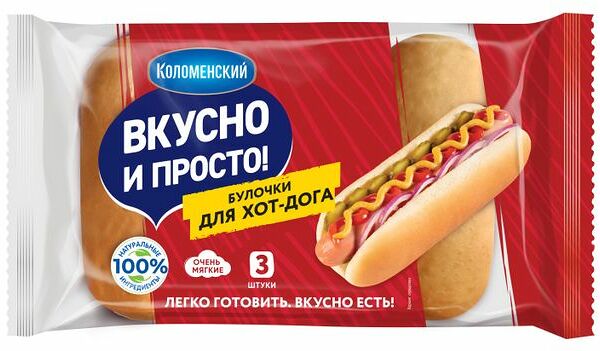 Булочка для хот-дога Коломенский, 3х60 г