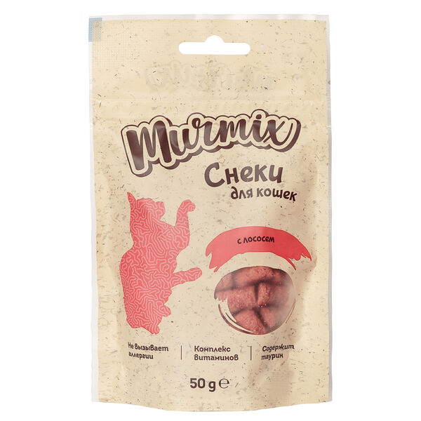 Лакомство для кошек, снеки с лососем, 50 гр.