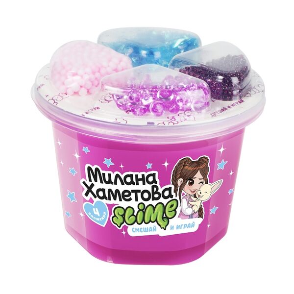 Игрушка модели Slime Милана Хаметова Смешай и играй 4 ячейки розовый, От 3 лет, Россия