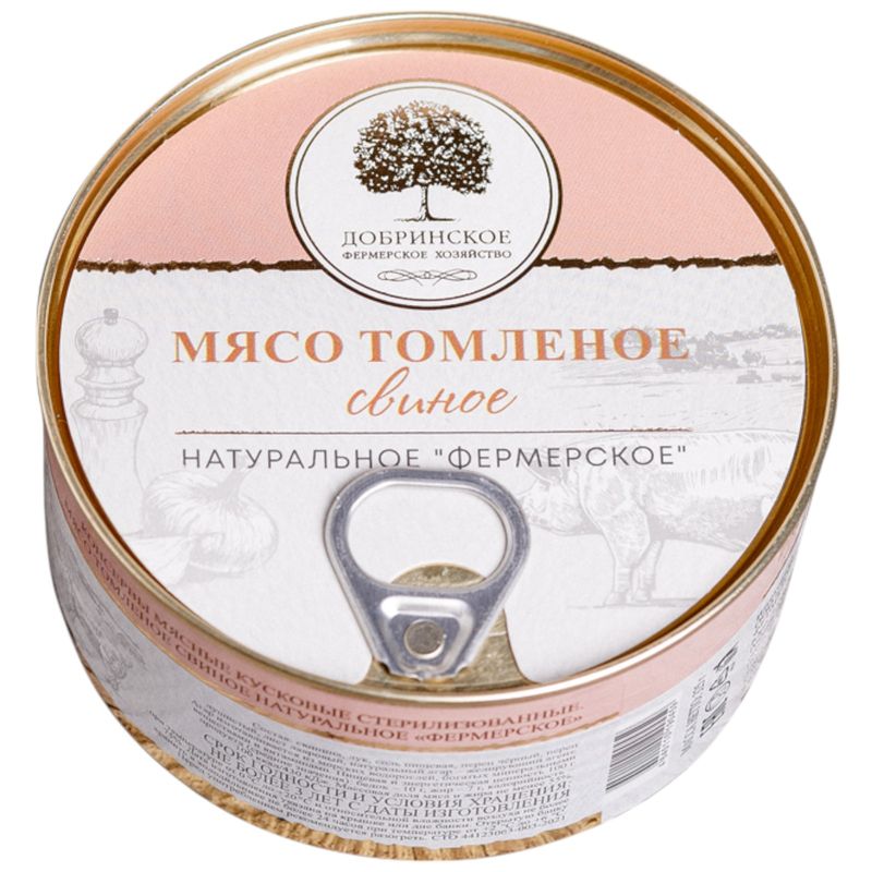 

Мясо Добринское фермерское хозяйство Фермерское томленое свиное 325 г