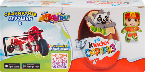 

Яйцо шоколадное Kinder Сюрприз из молочного шоколада с игрушкой 60 г