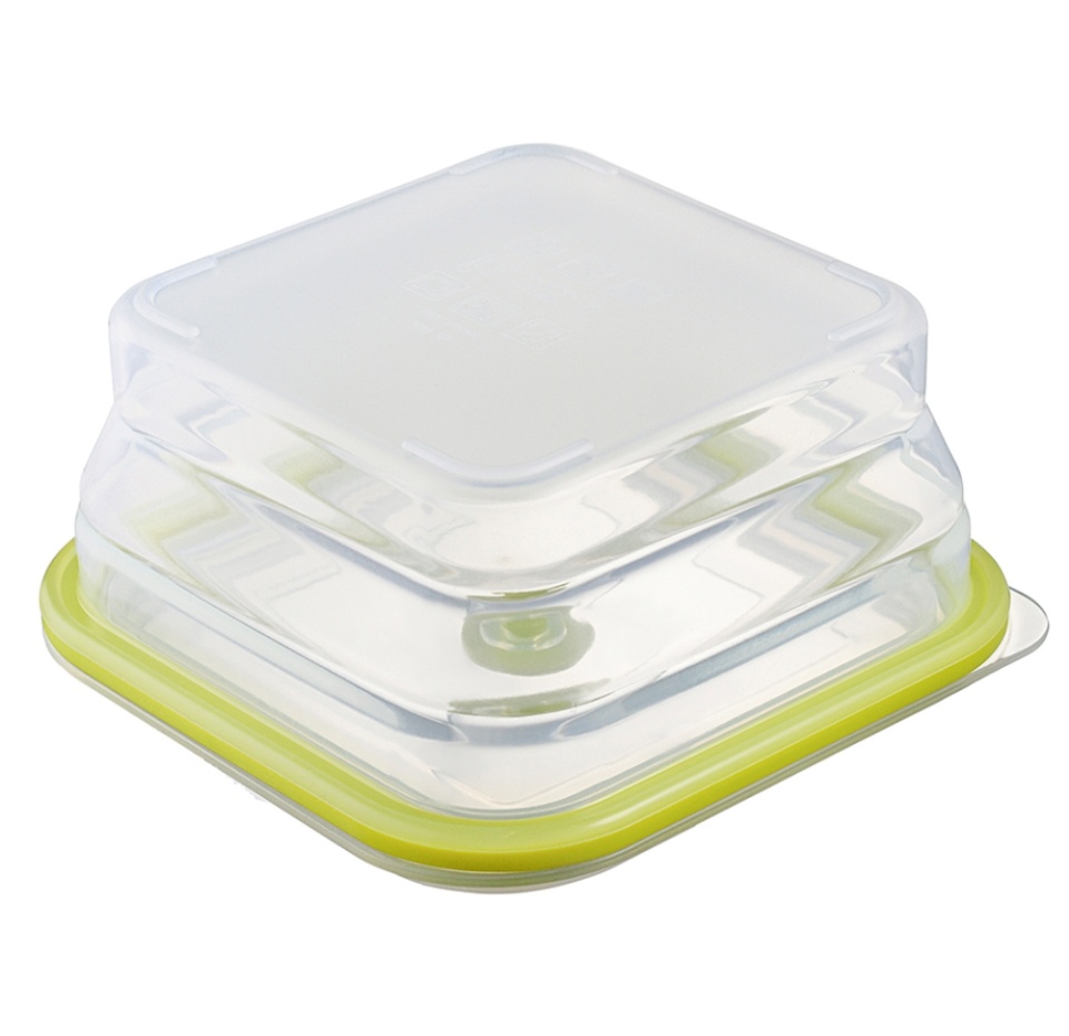 

Контейнер Smart Solutions для переноски и хранения силиконовый квадратный складной Silikobox, 900 мл, зеленый, Китай