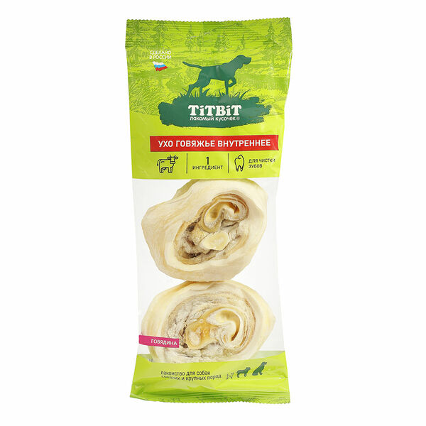 Ухо говяжье внутреннее Titbit для собак 81 г
