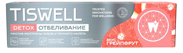 Зубная паста Tiswell отбеливающая вкус грейпфрут, 110 г