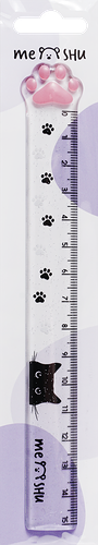 Линейка Meshu Paw 15см, пластиковая, тонированная, с блестками, 1 шт., в ассортименте