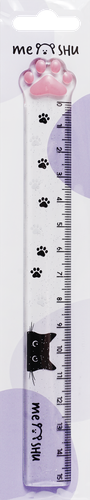 

Линейка Meshu Paw 15см, пластиковая, тонированная, с блестками, 1 шт., в ассортименте