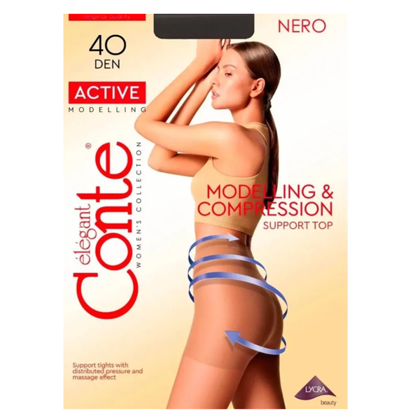 Колготки женские Conte Elegant Active 40 ден черные размер 4