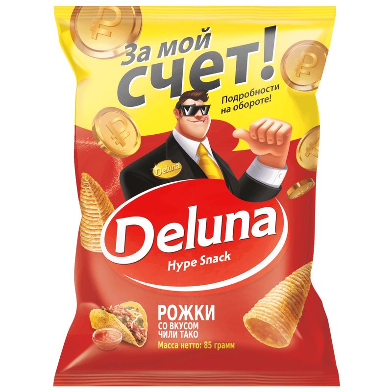 

Снеки кукурузные DeLuna рожки Чили тако 85 г