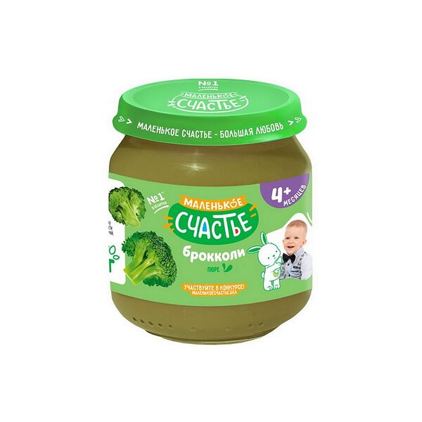Пюре овощное Маленькое счастье из капусты брокколи 80г ДП