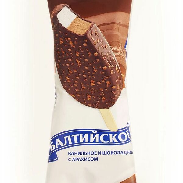 Мороженое эскимо Балтийское Хладокомбинат номер 1 пломбир двухслойный ванильный и шоколадный 80 г
