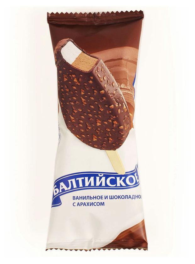 

Мороженое эскимо Балтийское Хладокомбинат номер 1 пломбир двухслойный ванильный и шоколадный 80 г