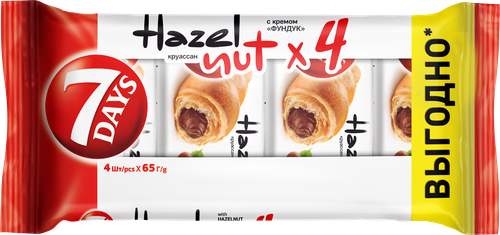 

Круассан 7 Days с кремом фундук 4 шт. 260 г