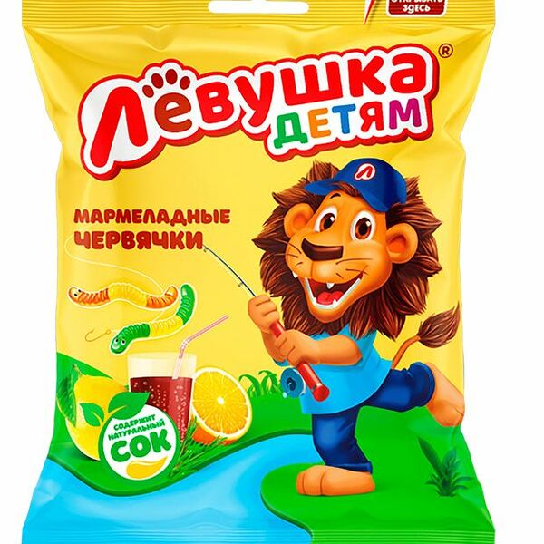 Мармелад Левушка детям червячки, 70г