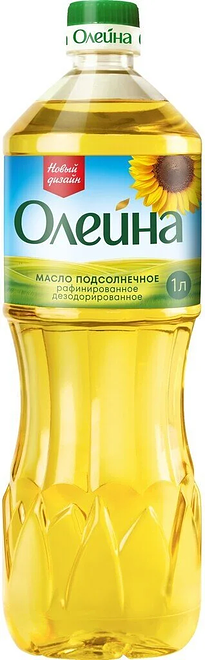 

Масло подсолнечное Олейна Классическая рафинированное дезодорированное 1 л
