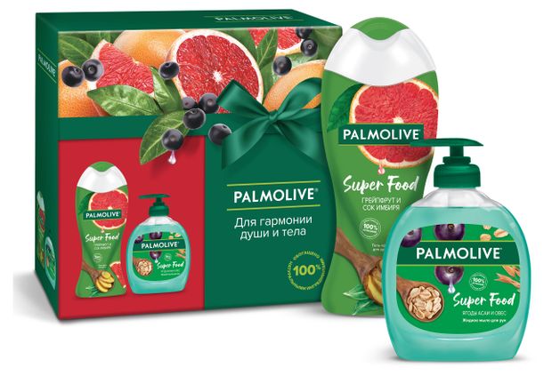 

Подарочный набор Palmolive Super Food Гель для душа + Жидкое мыло