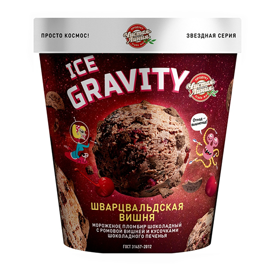

Мороженое пломбир Чистая Линия Ice Gravity Шварцвальдская вишня 12%