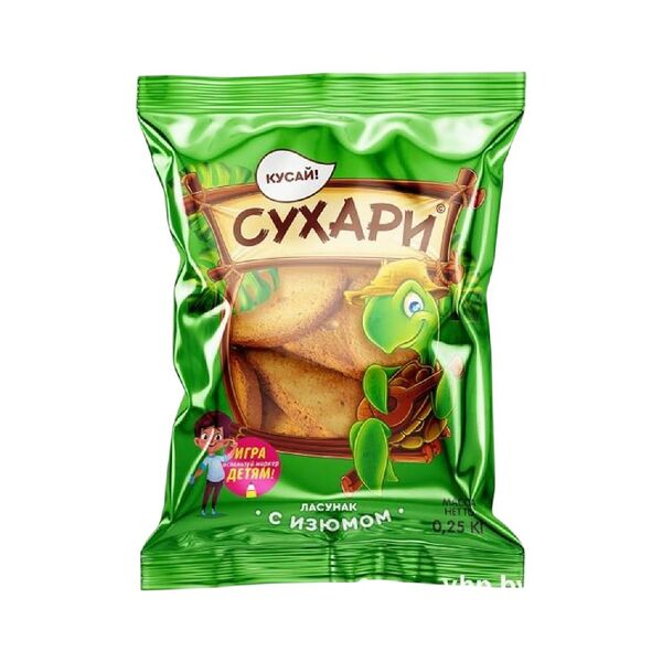 Сухари Ласунак с изюмом 1с 250г ВитебскХП
