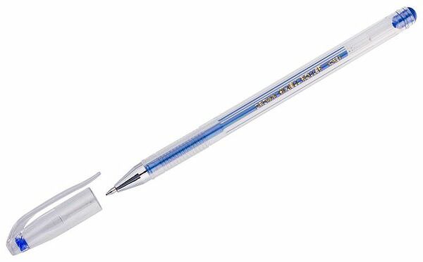 Ручка гелевая Crown Hi-Jell Metallic синяя, 0,7 мм
