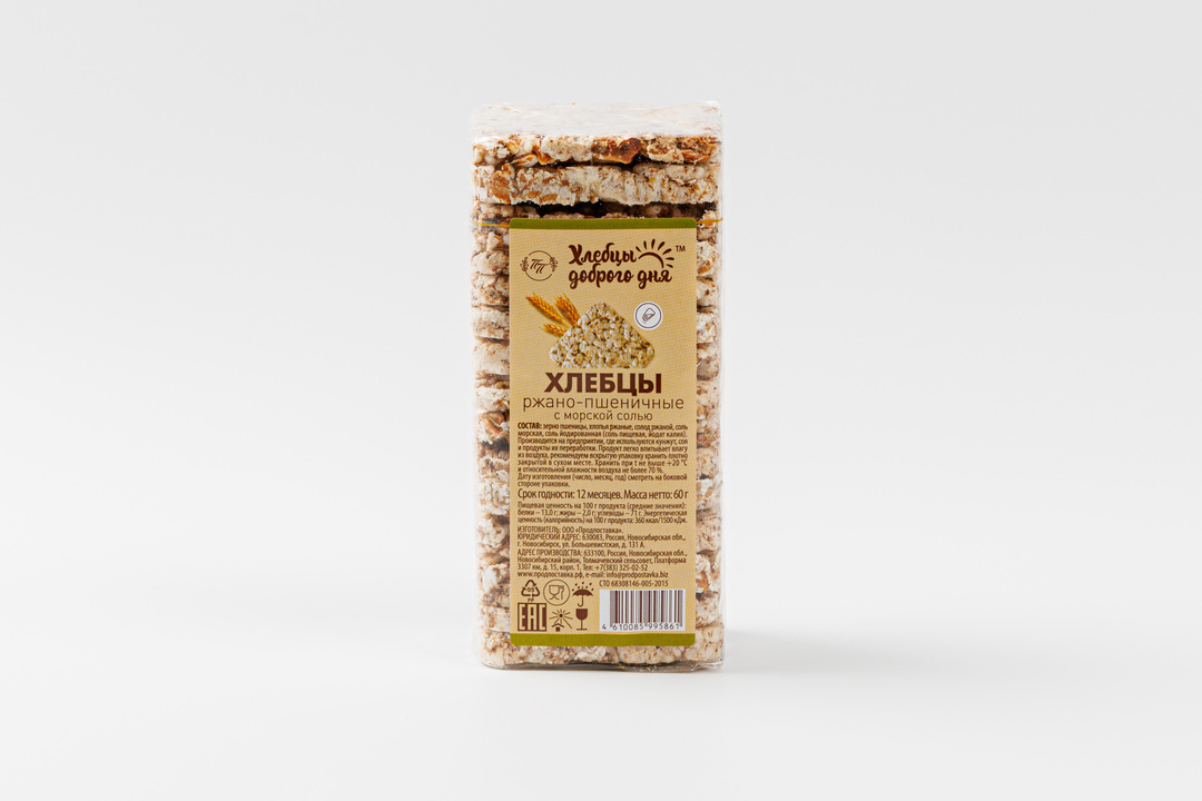 

Хлебцы ржано-пшеничные с морской солью 60 г