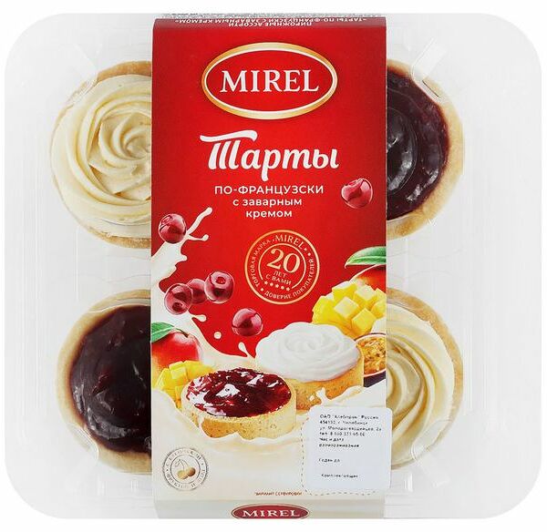 Пирожные Mirel Тарты по-французски с заварным кремом 280 г