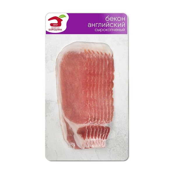 Бекон сырокопчёный Английский Мясной Дом Бородина,нарезка 95 г