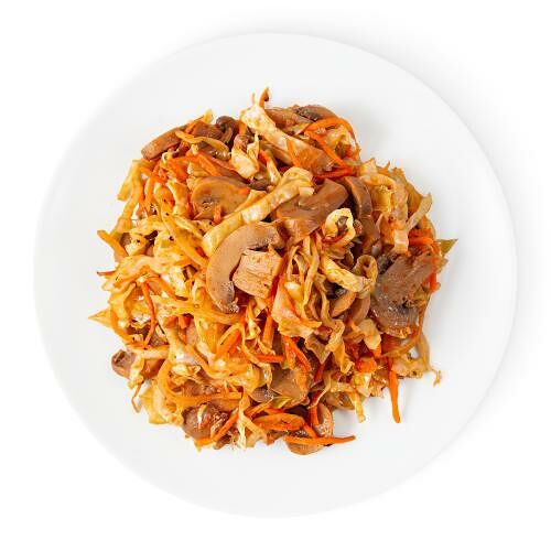 Капуста тушеная с грибами вес