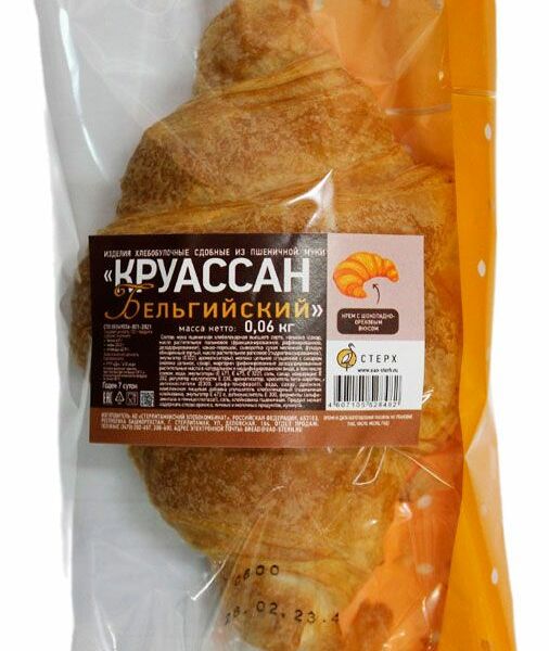 Круассан Стерх Бельгийский с шоколадно-ореховой пастой и сгущенным молоком 60 г