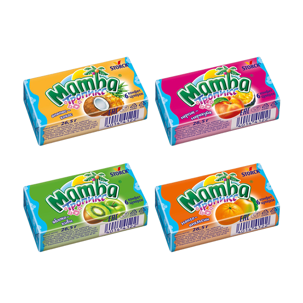 Конфеты Mamba жевательные Тропикс 26.5 г
