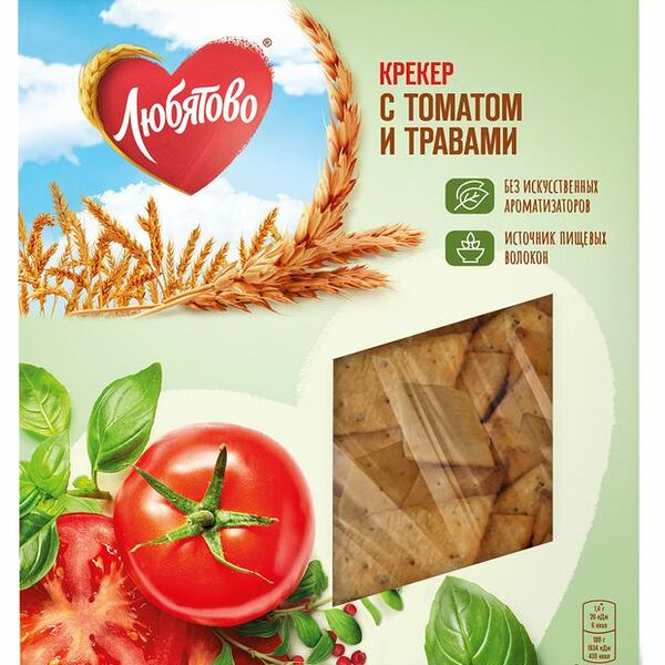 Крекер Любятово с томатом и травами, 150г