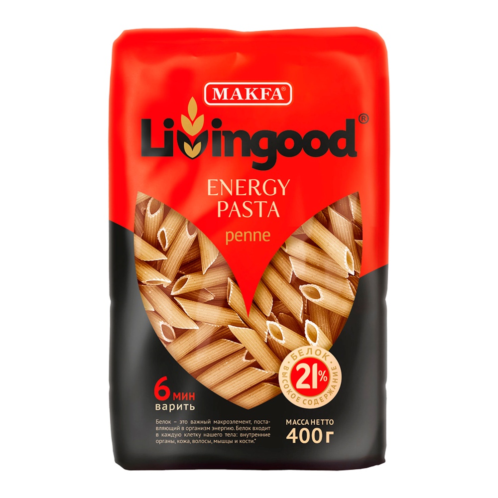 

Макаронные изделия Livingood Energy Pasta Penne Makfa 400 г