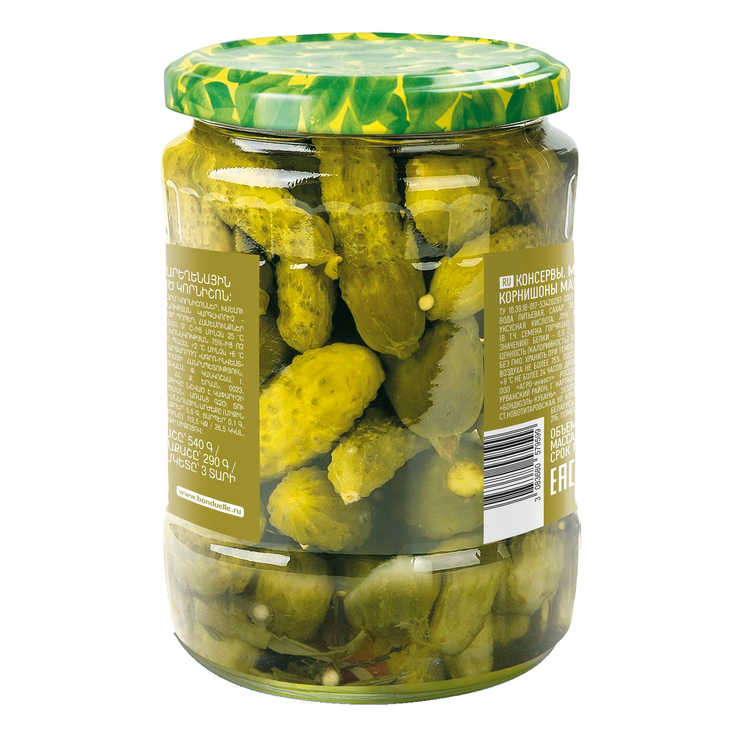

Огурцы маринованные Бондюэль корнишоны 540 г