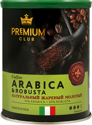 Кофе молотый Лента Premium Arabica&Robusta жареный натуральный, ж/б 250 г