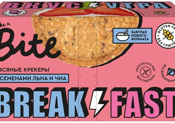 Крекеры Take a Bite овсяные с семенами подсолнечника льна и чиа 200г