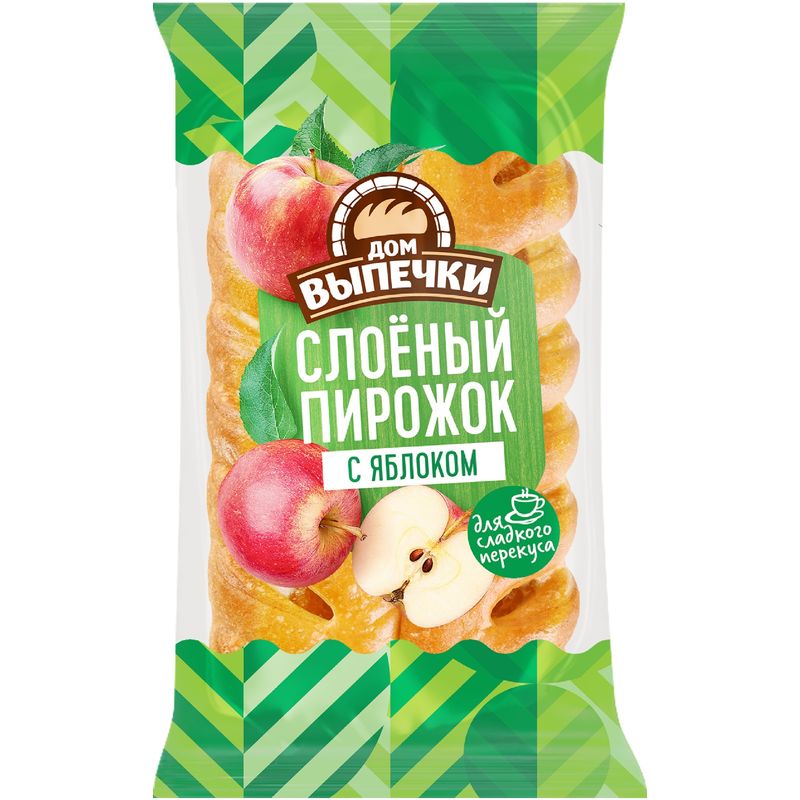 

Слоёный пирожок Дом выпечки яблоко 70 г