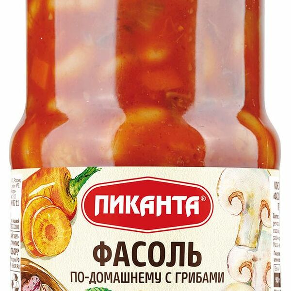 Фасоль по-домашнему Пиканта с грибами 470 г