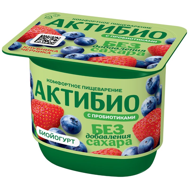 

Биойогурт АктиБио Клубника-Черника 3% БЗМЖ 130 г