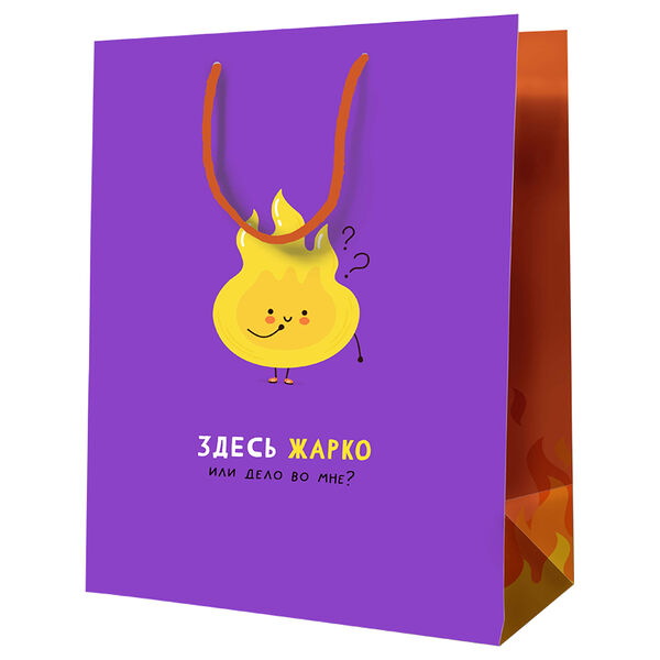 Пакет подарочный Meshu Здесь жарко 26х32х12 см, ламинированный в ассортименте