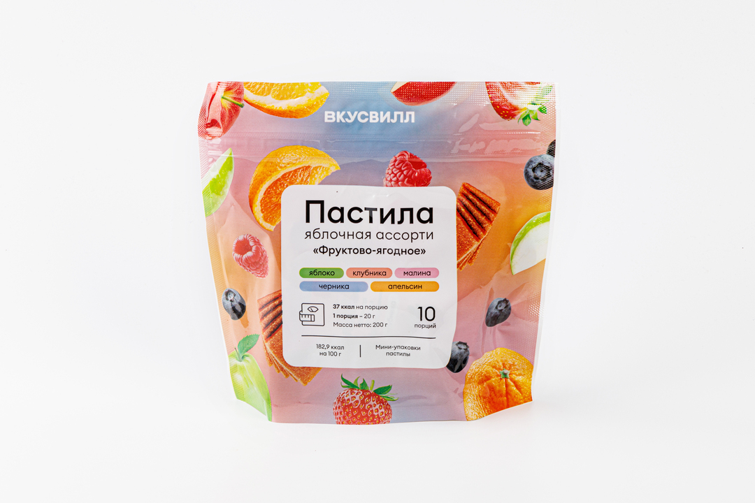 

Ассорти из яблочной пастилы ВкусВилл Фруктово-ягодное 200 г