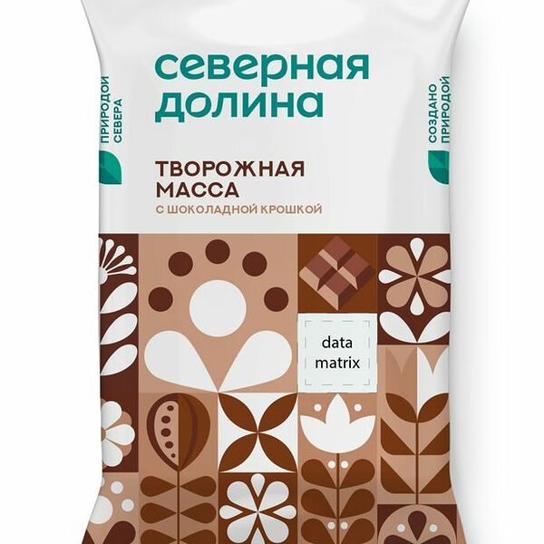 Масса творожная Северная Долина с шоколадной крошкой 23% 180 г