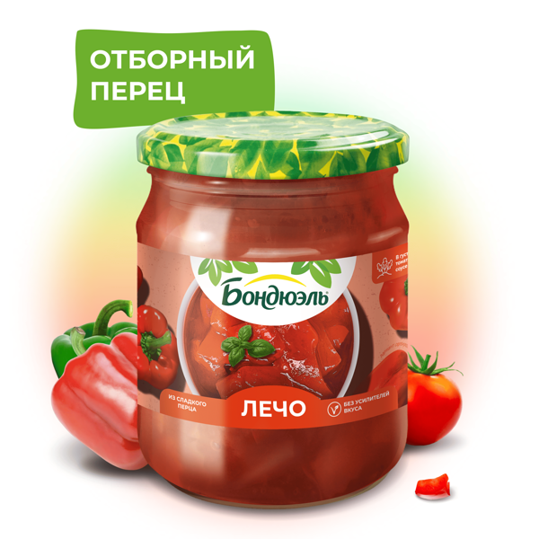 Лечо Бондюэль, перец в томатном соусе, 520 г