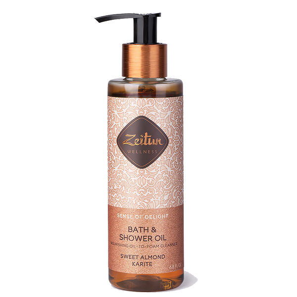 Масло для душа и ванны Zeitun Ритуал наслаждения со сладким миндалем и карите 200 мл
